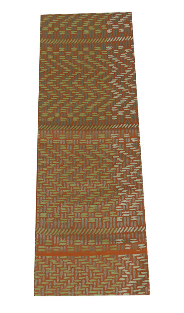 Rakuten - 川島織物　名古屋帯　開き仕立て　赤茶　368cm　【中古】美品