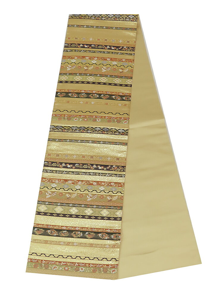 樂天商城 - 袋帯　六通柄　草花　金地　約440cm　【中古】美品