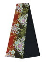 長め 袋帯 振袖用 長尺 約488cm 六通柄 黒赤地 桜 流水 【中古】美品 b3831248-3496rym(4)