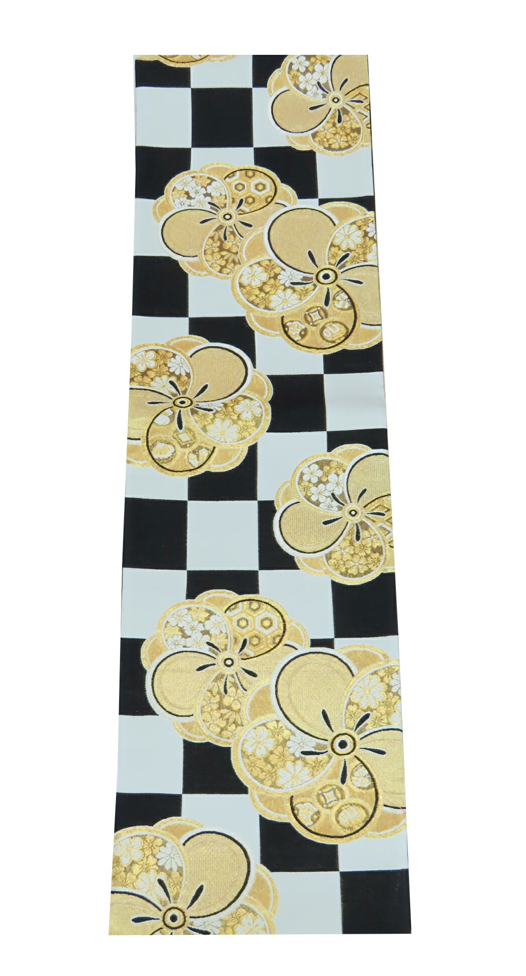 樂天商城 - 袋帯　振袖用　花柄　六通柄　黒　白　金　448cm　新品　お仕立上り　b3845443-3567ryam