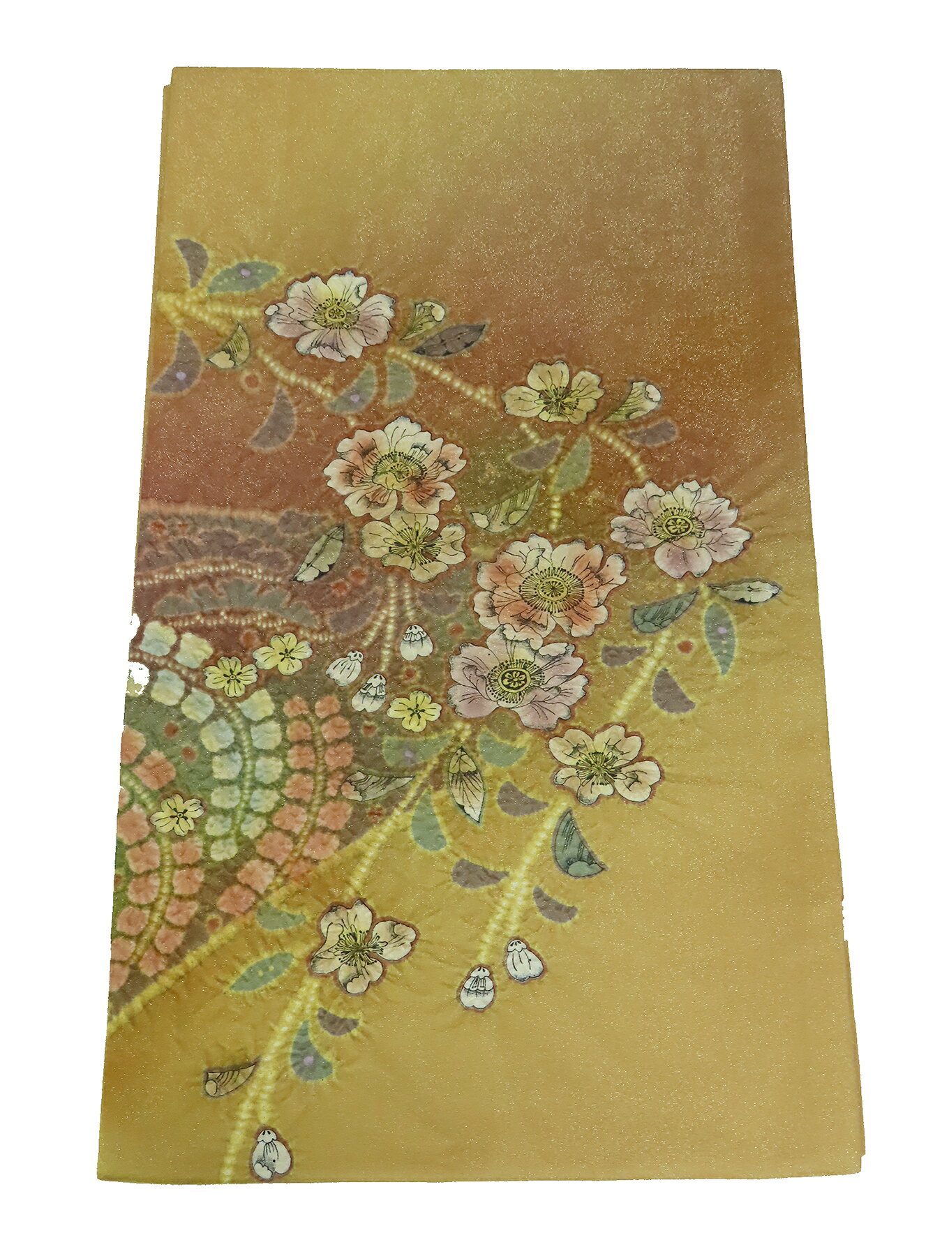 Rakuten - 袋帯　草野一騎　辻が花　お太鼓柄　約454cm　金 　【中古】美品 b3903587-3587rym