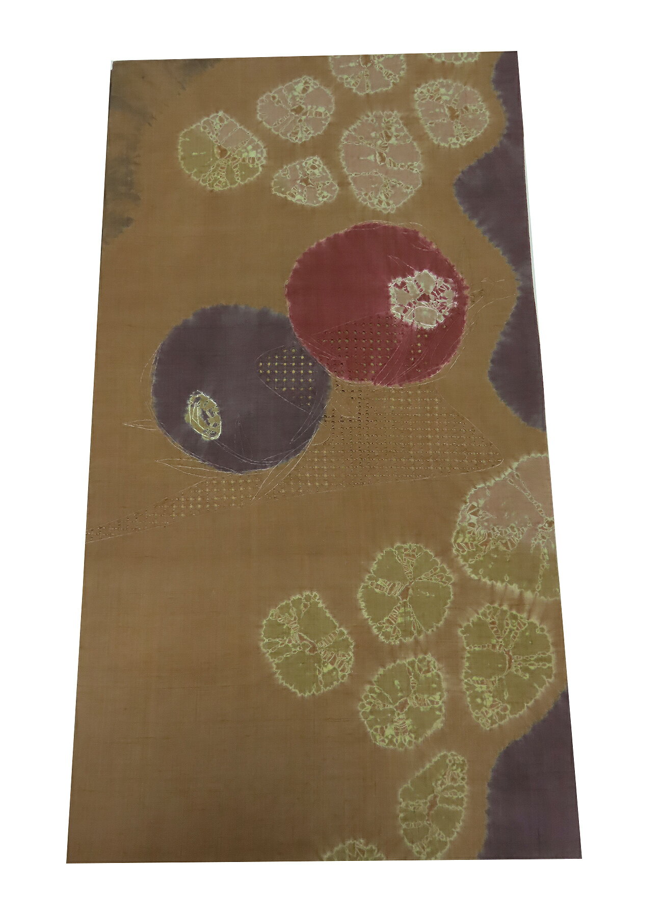 Rakuten - 紬　九寸名古屋帯　汕頭刺繍　絞り染め　正絹　384cm　新品　お仕立上り ob3623hall