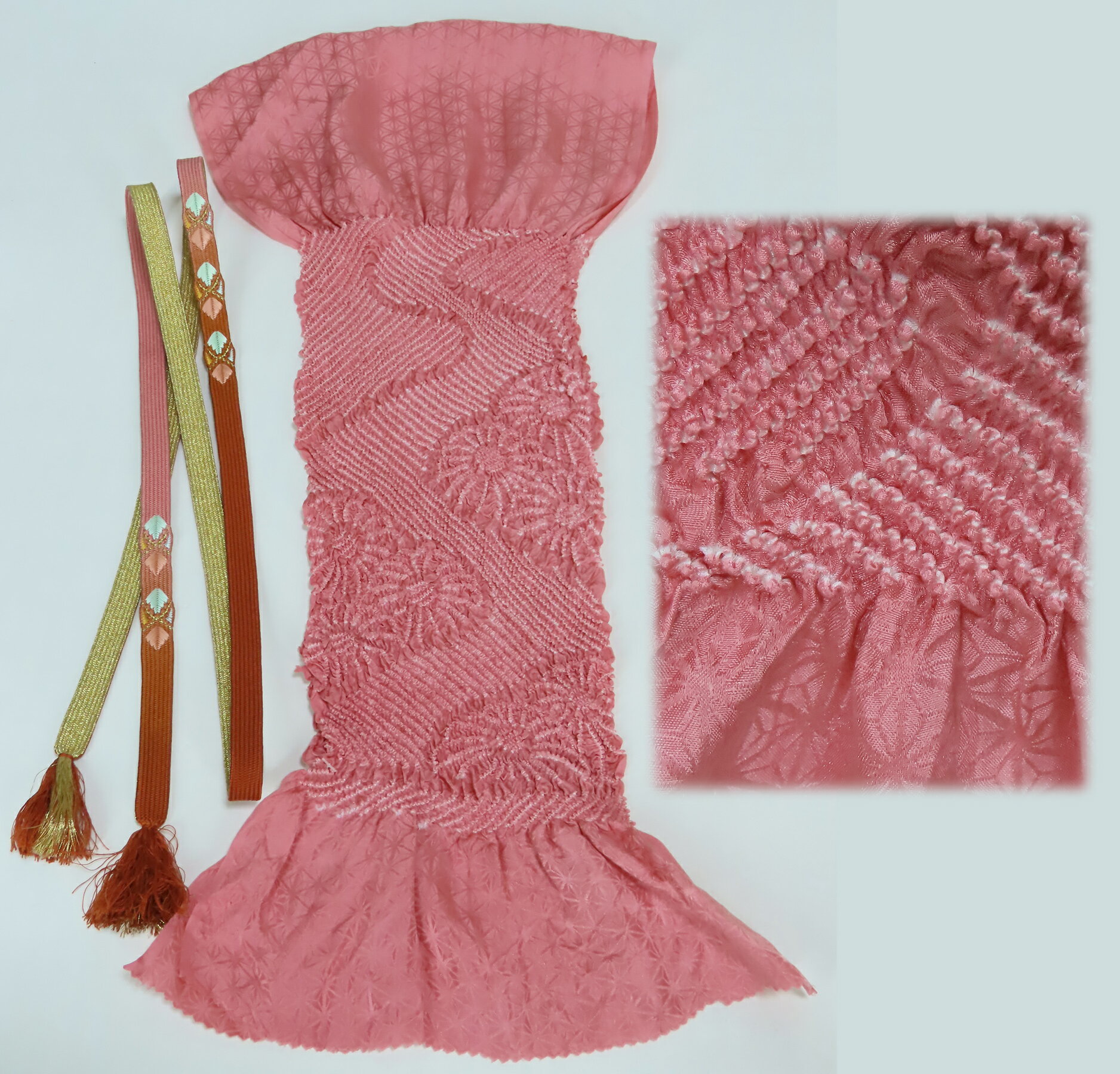 帯締め帯揚げセット 絞り帯揚げ 平組 帯締め 【中古】美品 ko5869rym メール便OR郵便配送（代引不可）