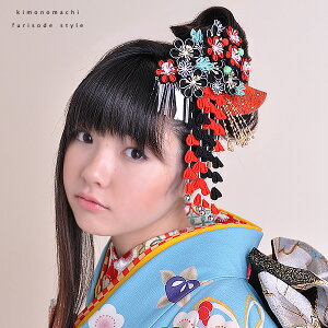 【髪飾り 成人式 卒業式】 髪飾り 2点セット つまみ細工 「黒×赤 梅」花 簪 かんざし つまみ細工かんざし 2本セット きもの町オリジナル 振袖 黒 ブラック 赤 レッド 梅 日本髪 古典 舞妓 下がり ビラカン<R>【メール便】ss2212wkk20安売り