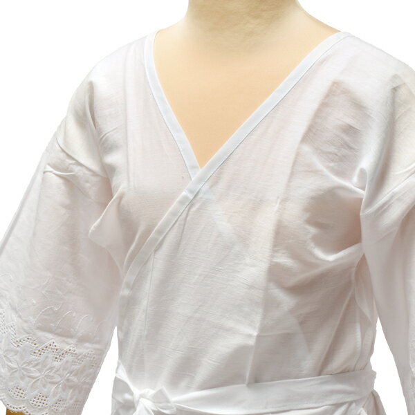 ストレッチスリップ（綿レース袖付）Sサイズ 日本製＜R＞ss2506wkm30