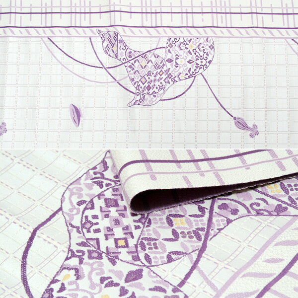 【Prices down2】未仕立て 名古屋帯「白色 瓢箪」（株）廣部商事謹製 正絹帯 小紋、紬、お洒落着に 正絹名古屋帯 全通柄 【メール便不可】＜T＞ss2603ong55