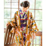 京都きもの町オリジナル羽織単品「金茶色変わり縞」S、F、TL、LL洗える羽織女性羽織レトロポリエステルアンティーク調ブラック縞【メール便不可】