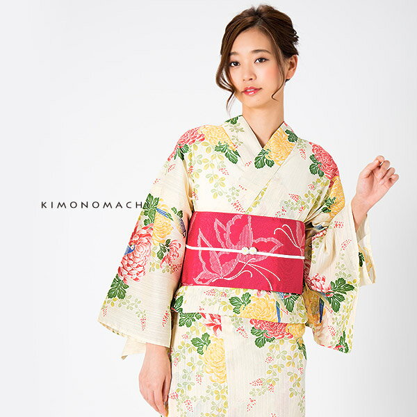京都きもの町オリジナル 浴衣単品「クリーム菊と...の紹介画像3