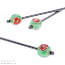 (浴衣SALE最大77%OFF 7/17迄)【Prices down3】ガラス玉 かんざし「グリーン×赤色椿」簪 浴衣髪飾り 髪飾り 浴衣かんざし <H>【メー...