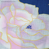 京都きもの町オリジナル浴衣単品「ブルー薔薇」S、フリー、TL、LLレトロ女性浴衣花火大会、夏祭り、夏フェスに【メール便不可】