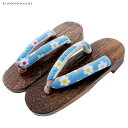 【Prices down】女性 下駄単品「水色 フラワー」フリーサイズ(Lサイズ)、LLサイズ 夏祭り、花火大会、夏フェス 浴衣下駄 婦人下駄 【メール便不可】...