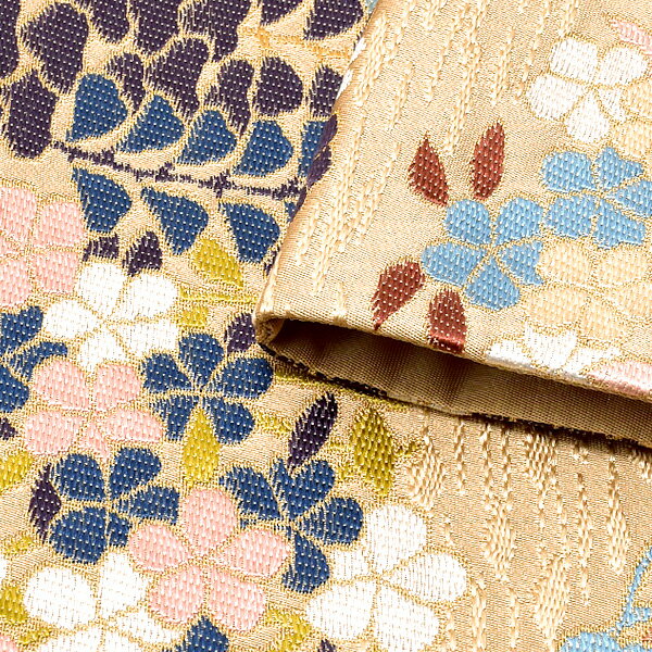 【Prices down4】礼装 袋帯「ベージュ　桃山裂取文様」未仕立て 正絹帯 礼装帯 フォーマル 【メール便不可】＜T＞ss2603ofk50