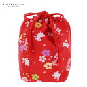 【Prices down4】七五三 巾着単品「赤色 桜とうさぎ」桃の節句 ひな祭り 和装巾着 巾着バッグ 3歳〜5歳のお子様に 【メール便不可】ss2503wk...