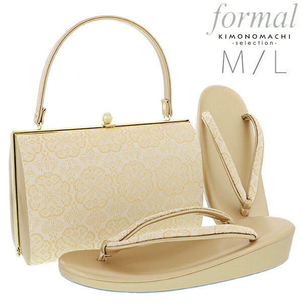 【Prices down2】礼装 草履バッグセット「ゴールド 華文」M、L 訪問着、留袖に フォーマル 結婚式、式典、卒業式、入学式に 【メール便不可】<T>s...