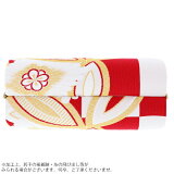 振袖草履バッグセット「白×赤市松に七宝、花菱文」Lサイズ振袖草履バッグ四枚芯成人式、前撮り、結婚式の振袖に【メール便不可】