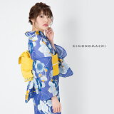 kimonomachi浴衣セット「ラベンダーブルー花の丸」S、F、TL、LL女性浴衣セット京都きもの町オリジナルレディース【メール便不可】