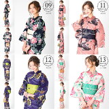 女性浴衣セットKIMONOMACHIオリジナル大人柄全19柄サイズS、F、TL、LL変わり織り綿浴衣お仕立て上がり浴衣浴衣と浴衣帯の2点セット【メール便不可】