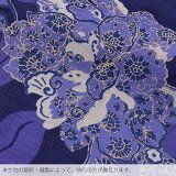 HANAEMORI浴衣反物「鉄紺色蝶と唐華」未仕立てレディースハナエモリ変わり織り浴衣H1804【メール便不可】