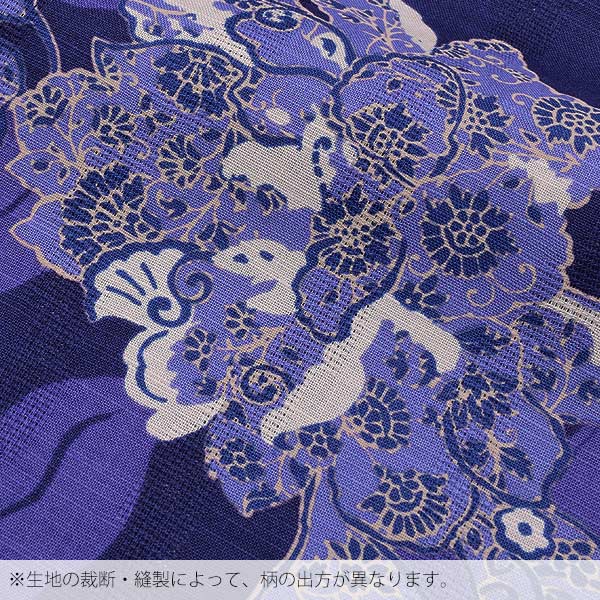 HANAEMORI浴衣セット「鉄紺色蝶と唐華」ブランド浴衣セットレディース浴衣セット変わり織り浴衣【メール便不可】