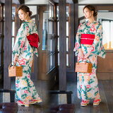 京都きもの町オリジナル浴衣単品「クリームベージュ芍薬」3L、4L綿浴衣大きいサイズレトロ【メール便不可】