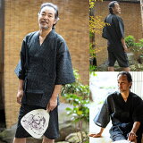 【甚平+下駄セット】涼やかな楊柳生地の綿麻甚平メンズ花火大会・夏祭りに男性用じんべいサイズ:SMLLL綿麻甚平上下セット敬老の日ギフトにも<R>【ラッピング無料】【楽ギフ_包装】【メール便不可】