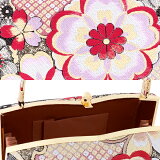 振袖草履バッグセット「黒色雪輪、桜」Lサイズ振袖草履バッグ二枚芯成人式、結婚式<T>【メール便不可】