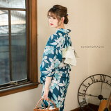浴衣レディース「木の実縹色(はなだいろ)」綿絽大人個性的花火大会夏祭り女性浴衣女性ゆかた浴衣単品夏着物きもの町オリジナルKIMONOMACHI【メール便不可】