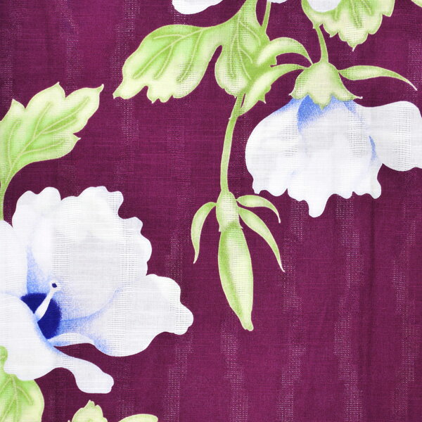 ブランド浴衣単品 レディース 浴衣 「HANAE MORI （h1907） 葵 赤紫」 大人浴衣 Fサイズ 女性用 女性浴衣 ゆかた 【メール便不可】ss2512ykl30