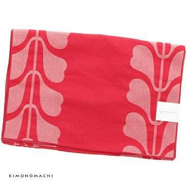 浴衣 帯 兵児帯 「リーフ 赤」 大人 へこ帯 レディース 女性用 浴衣帯 兵児帯単品 京都きもの町オリジナル 【メール便不可】