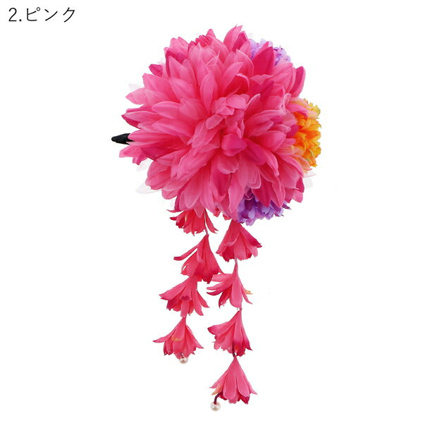 【Prices down3】浴衣 髪飾り 「お花のクリップ髪飾り　パープル・ピンク」 ヘアア...