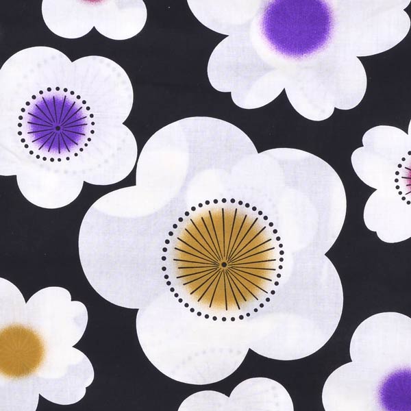 浴衣 レディース 単品 「黒地　黄、紫、赤の花」 フリーサイズ yukata 【メール便不可】ss2406ykl20 2