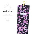 【Prices down】浴衣 子供 女の子 子供浴衣 単品 「黒地に桜と蝶」 100cm こども 子ども キッズ ジュニア ゆかた yukata 【メール便不...