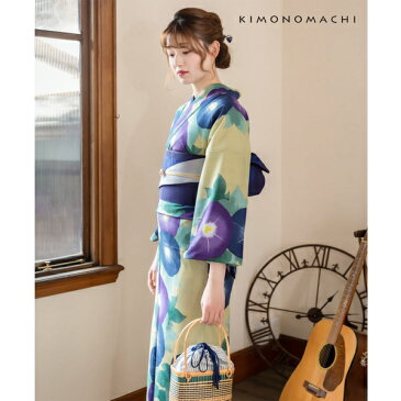 浴衣 セット レディース 吸水速乾 CoolPass ポリエステル浴衣 浴衣と帯と刺繍下駄の3点セット 「抹茶色、紺朝顔」 Fサイズ LLサイズ 大人 ポリ浴衣 個性的 花火大会 夏祭り 女性浴衣 女性ゆかた 夏着物 単衣着物 京都きもの町オリジナル KIMONOMACHI 【メール便不可】