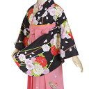 【中古品】ジュニア用 振袖単品 「黒 花くす玉」 仕立て上がり 着物 小振袖 二尺袖 袴に合わせて ショート丈 子ども 子供 キッズ ジュニア 女の子 卒業式 入学式 小学校 小学生 中学校 中学生 十三参り 十三詣り 貸衣装処分 レンタル処分品【メール便不可】
