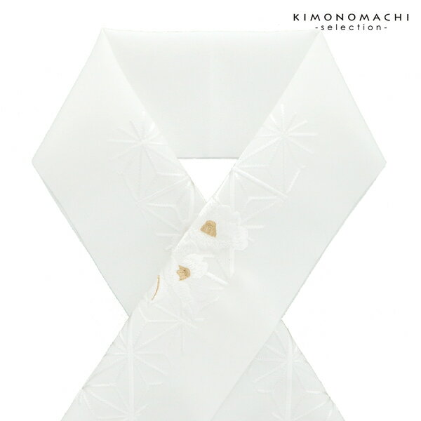 半衿 刺繍 「椿 麻の葉」 刺繍半衿 半襟 洒落半衿 洒落小物 成人式の振袖、卒業式の袴に 華やか 日本製 【メール便対応可】ss2506wkm15