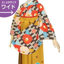 【中古品】二尺袖 単品「ワイドサイズ クリーム/茶 矢絣に椿」貸衣装処分 レンタル処分品 卒業式 【メール便不可】