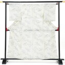 【中古品】夏着物「松・笹・紅葉 四季の風景文様 薄黄色地 青藍×夏虫色 黄枯茶」【メール便不可】ss2506fml10