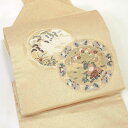 【中古品】仕立て上がり 名古屋帯 「皿絵文様 砥粉色」八寸名古屋帯【メール便不可】ss2506ong10
