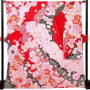 【中古品】仕立て上がり 振袖「雪輪に桜と牡丹 赤」貸衣装処分 レンタル処分品 成人式【メール便不可】ss2503fml10