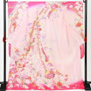 【中古品】仕立て上がり 振袖「束ね熨斗 牡丹 菊 桜 桜色 ピンクぼかし」貸衣装処分 レンタル処分品 成人式【メール便不可】ss2503fml10