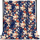 【中古品】仕立て上がり 振袖「流水に桜と菊 濃青色」貸衣装処分 レンタル処分品 成人式【メール便不可】ss2503fml10