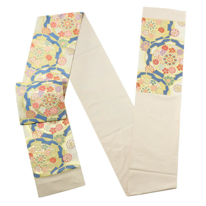 【訳アリ】振袖 袋帯 単品「シルバーグレー 扇尽くし」日本製 未仕立て 振袖用 礼装用袋帯 六通柄 成人式 袋帯 振袖帯【メール便不可】