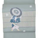 【中古品】仕立て上がり 名古屋帯 「童子 助六」 加賀友禅 人間国宝 二代目由水十久作 山崎美術織物【メール便不可】ss2506ong10