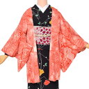 【Prices down3】【中古品】羽織 「オレンジ 花」 正絹 総絞り 羽織り 【メール便不可】<T>ss2509kct30