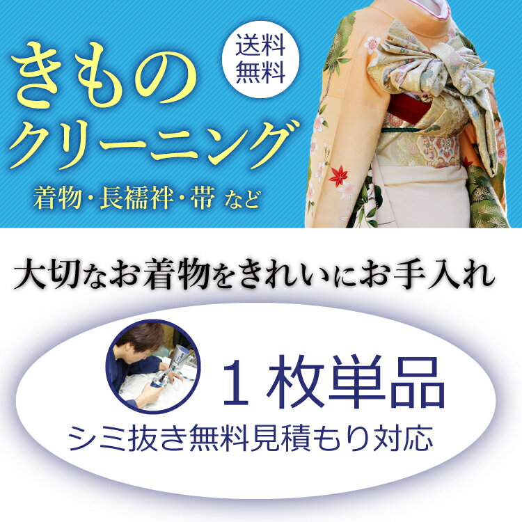 着物クリーニング 京洗い 1枚 着物 訪問着 紬 大島 小紋 付下げ 色無地 振袖 単衣着物 留袖 喪服 袴 長襦袢 帯 羽織 浴衣など きもの丸洗い