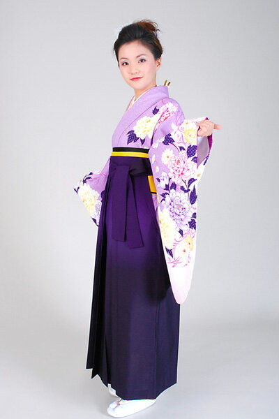 【レンタル】 2025年 2026年 卒業式 ご予約受付中■〔ヒロミチナカノ〕【 卒業式 レンタル袴★二尺袖袴(はかま) 卒業式 の袴レンタル】【2p-12】【花柄・藤色】【 袴 大学 先生 レトロ 】