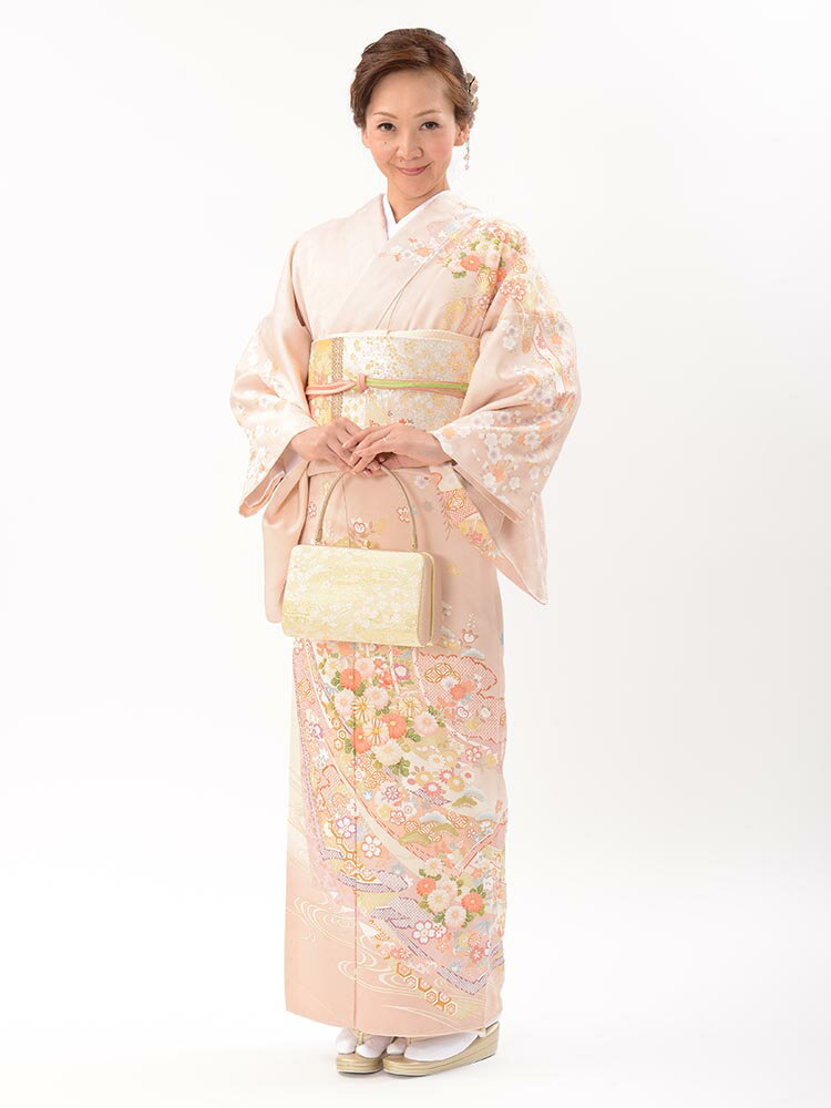 樂天商城 - 【高級訪問着レンタル】訪問着 訪問着レンタル フルセット 高級 七五三 お宮参り 卒業式 入学式 卒園式 結婚式 華やか ピンク 古典柄 熨斗 花柄 品番：h-82