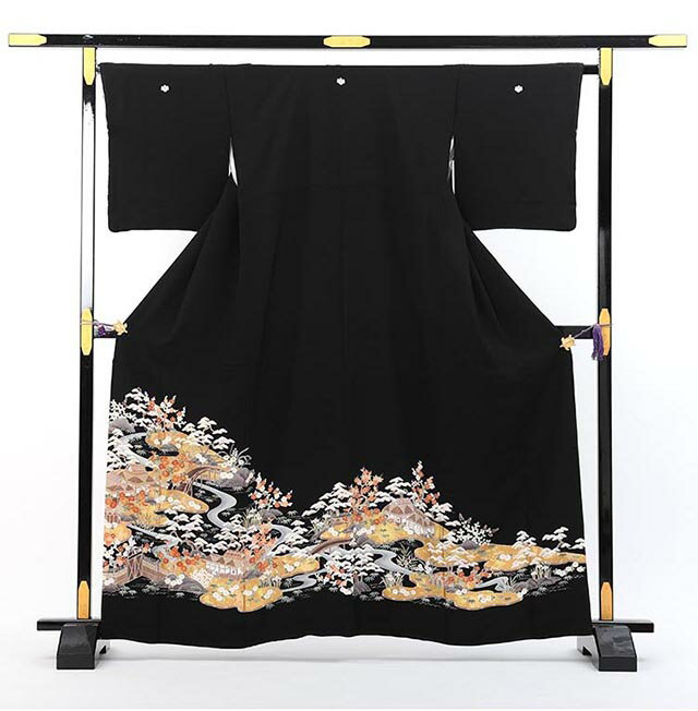 Rakuten - 【レンタル】 黒留袖レンタル 着物レンタル 留袖　23-309 フルセット 黒留袖 レンタル 結婚式 披露宴 レンタル 母親 親族 列席者 おすすめ 貸衣装 正絹 姉妹 叔母 伯母 50代
