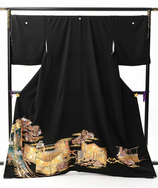 【レンタル】 黒留袖レンタル 着物レンタル 留袖　t-446 フルセット 黒留袖 レンタル 結婚式 披露宴 レンタル 母親 親族 列席者 おすすめ 貸衣装 正絹 姉妹 叔母 伯母 50代