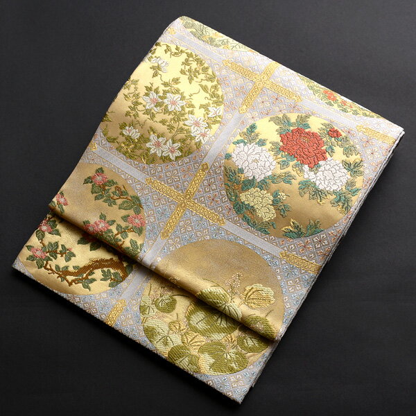 【レンタル】 帯レンタル 帯 レンタル 帯のみ 西陣織 袋帯 黒留袖 色留袖 留袖 訪問着 色無地 高級 送料無料 銀 シルバー 格天井 【obi-26-283】